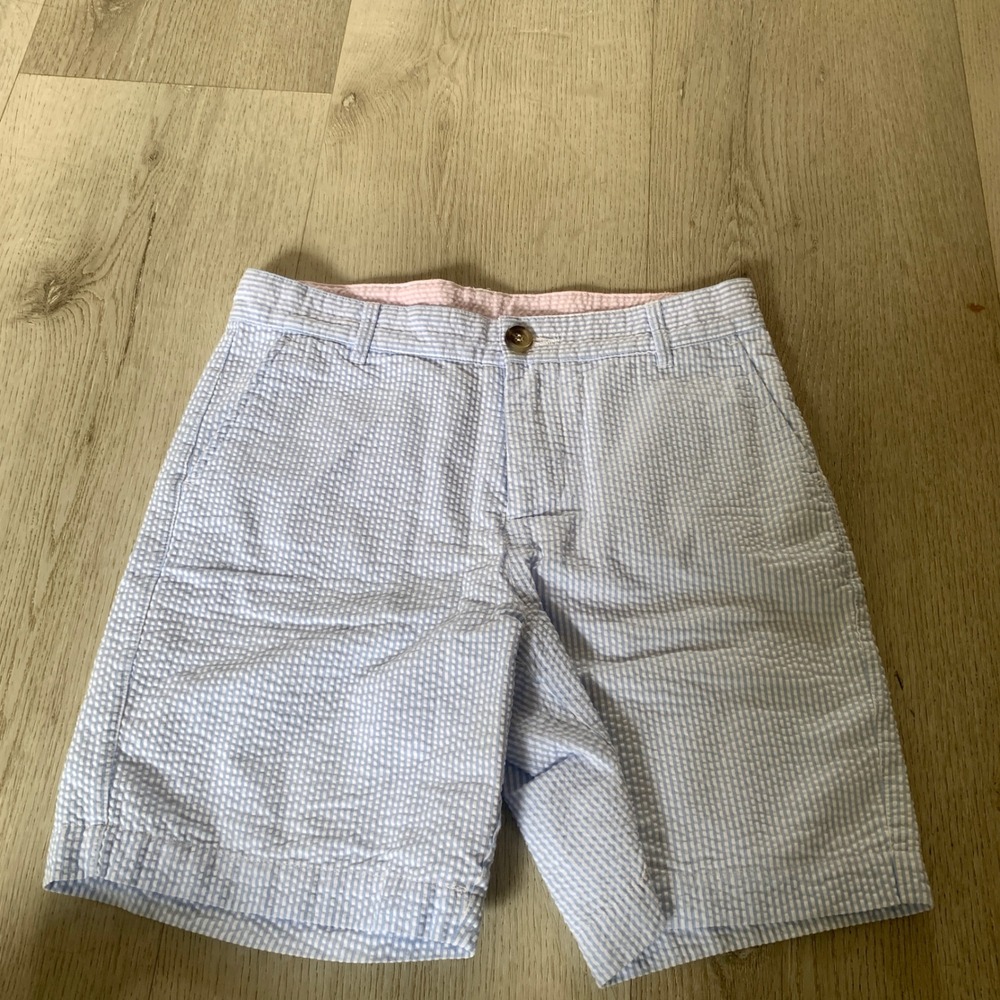 The Beaufort Bonnet‎ Company Boys Blue White Seersucker Shorts Size 11 Preppy